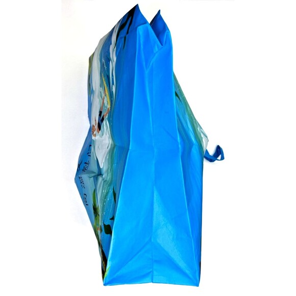 Shopping Bag Reusable Large Tote Double Handles Packable Recycled Snaps Surfer - Picture 5 of 5